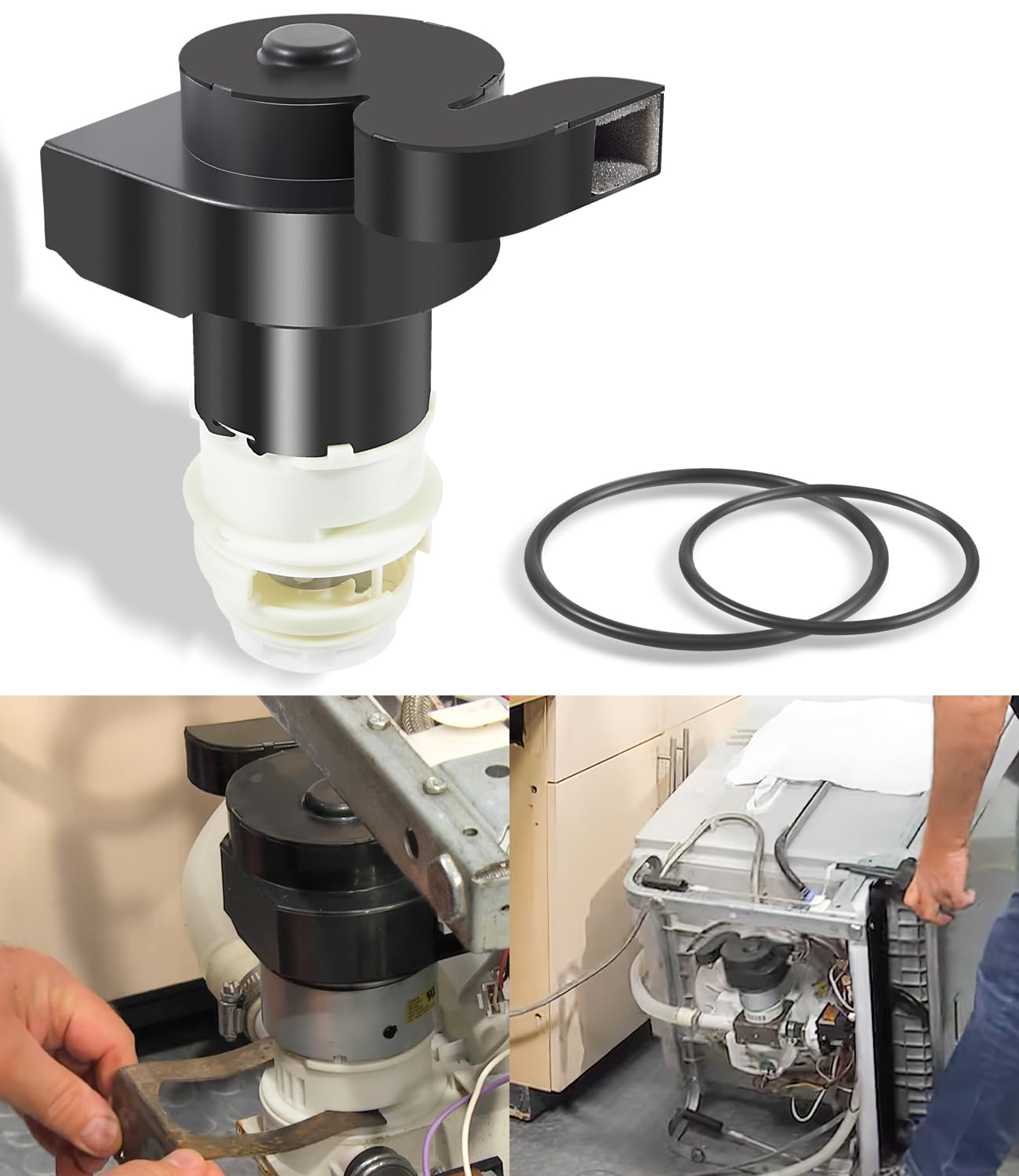 Photo 1 of 154844101 Dishwasher Circulation Pump Motor Replacement motor kit Compatible with Frigidaire, Kenmore, Crosley, Kelvinator Dishwasher Replaces for 154483001, 154795001, 154719201, 154793001, 154574601