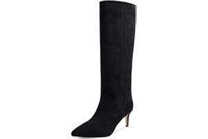 wetkiss Knee High Boots for Women, with Kitten Heel and Pointed Toe Design, Classic and Sexy