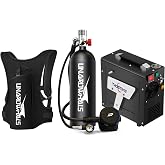 UNAROWHALS 2.3L Mini Scuba Tank, 25-35 Minutes Scuba Diving Tanks, DOT-Certified Diving Lung Tank, Portable Dive Portable Lungs, 2.3L(16 Cu Ft) Capacity, 3000 Psi Max Pressure, Aluminum Tank