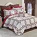 Brylanehome Holly Christmas Quilt Set (Ecru Red,King)
