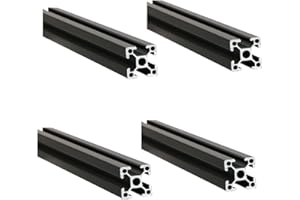 Aoje-Link Black 2020 Aluminum Extrusion Profile Four Holes Linear Rail 2020 Aluminum Profile Frame Machine DIY 3D Printer Workbench CNC (200mm) 4PCS