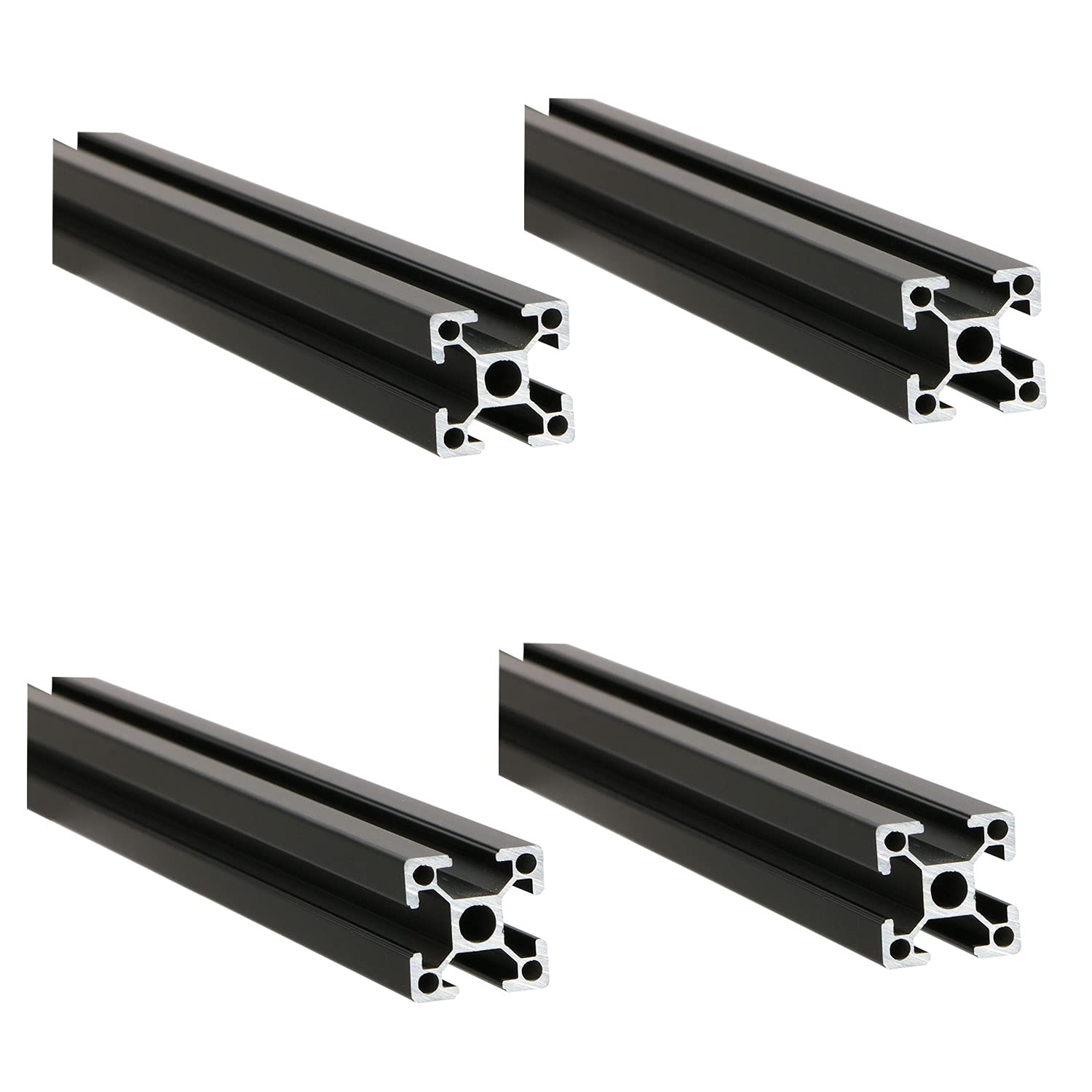 Black 2020 Aluminum Extrusion Profile Four Holes Linear Rail 2020 Aluminum Profile Frame Machine DIY 3D printer workbench CNC (200mm) 4PCS