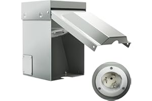 ZUYIYI 50 Amp Generator Power Inlet Box, NEMA SS2-50P Generator Box for 3-Prong Generator Cord, 120/240V 12000W, Weatherproof Outdoor Outlet Receptacle