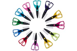 6.5 Inch Kids Craft Scissors Set – 12Pack Colourful Decorative Edge Safety Scissors for Arts & Crafts, School Supplies, DIY P