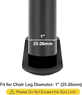 Sopito 16pcs Rubber Chair Leg Caps for 25-26mm Legs Scratch Proof Quiet Floor view 2