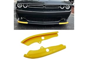 SIPIDEAUT Front Bumper Lip Splitter Protector Compatible with 2015-2024 Dodge Challenger Scat Pack，SRT 392 and 2019-2024 R/T GT, Not Fit for SRT and Widebody Models,(2pcs/Set),(Yellow)