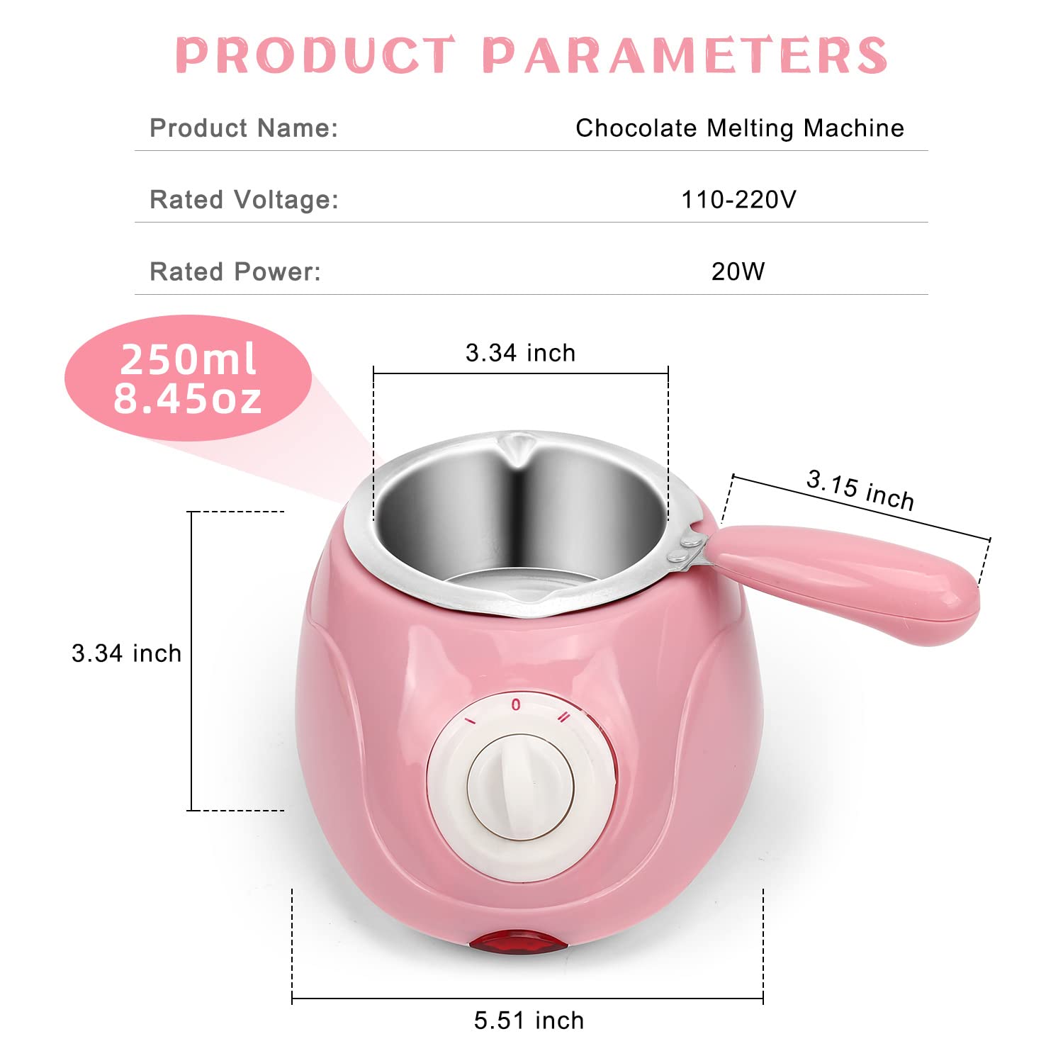 Melting Fondue Set,MINI Electric Chocolate Melting Pot,Cheese Fondue Pot,Chocolate Fondue Fountain,Warmer Machine for Milk Chocolate,Cheese,Butter,Candy