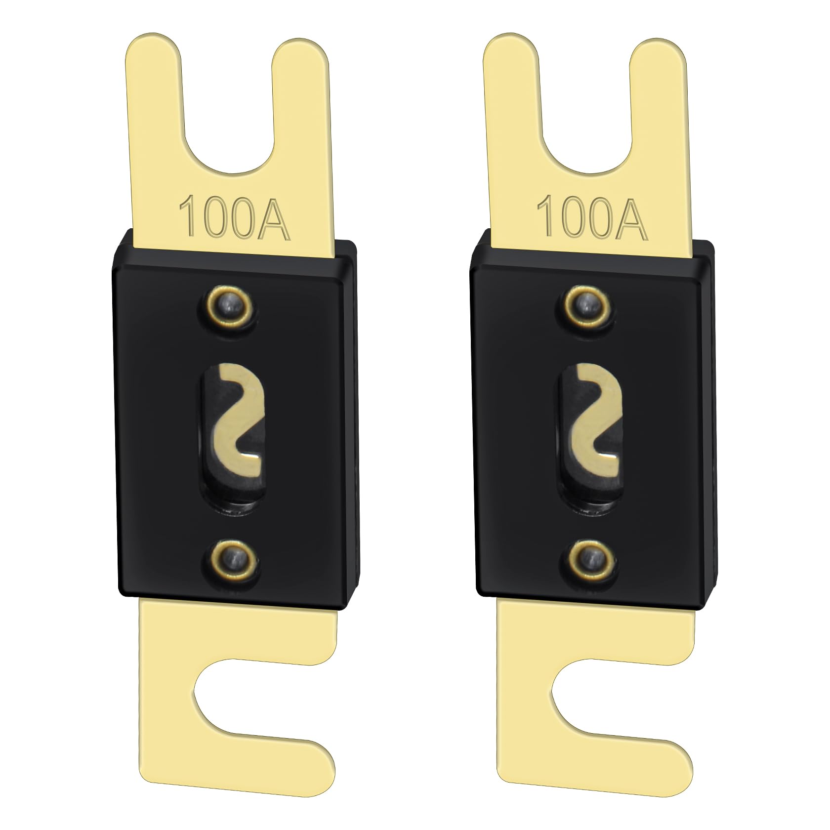 Heschen ANL Fuse ANL-100 100 Amp for Car Vehicles Audio System Sheet Gold Tone & Black 2 Pack