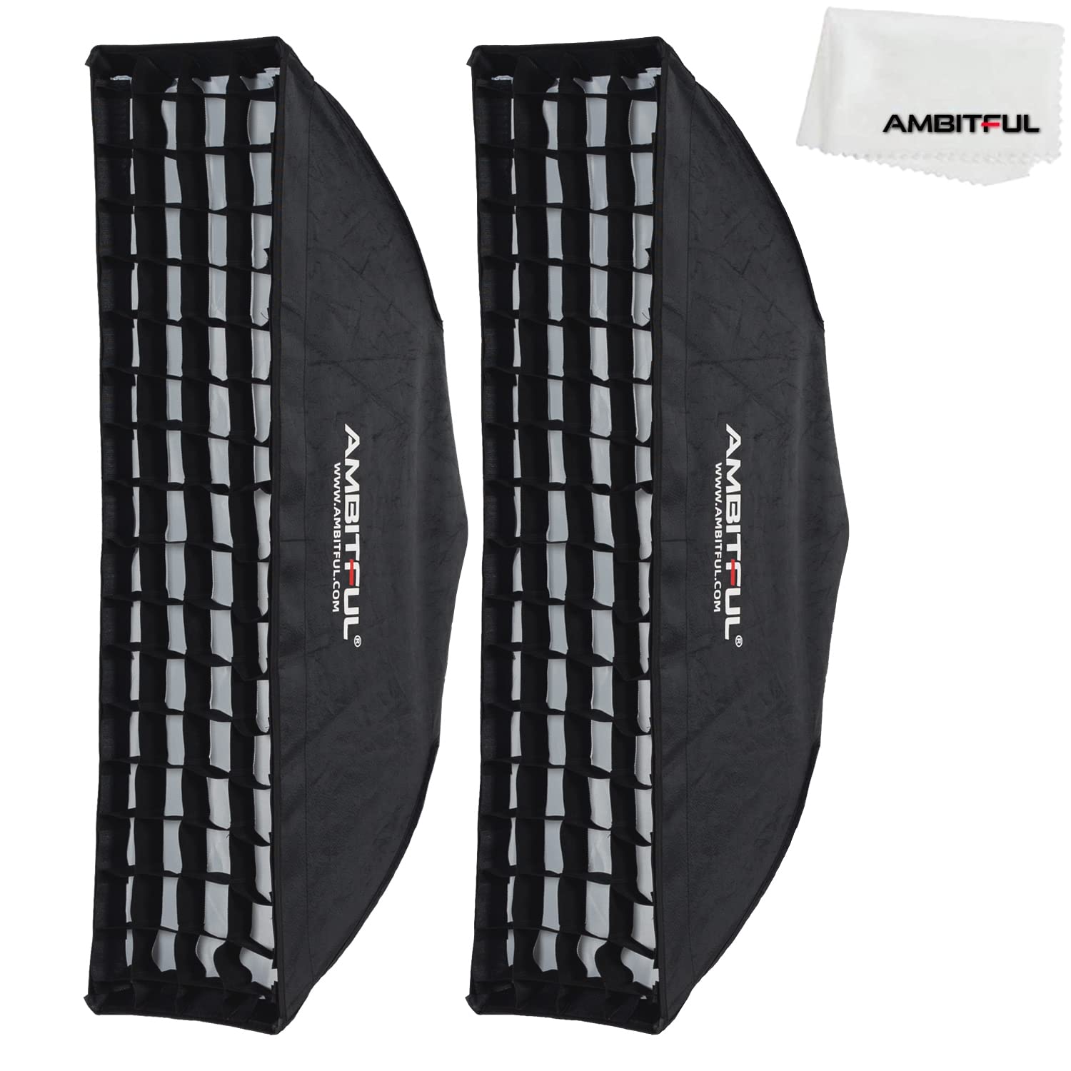 AMBITFUL 2PCS FW22X90 22x90cm 9"x35" Beehive Honeycomb Grid Strip Softbox Bowens Mount for Studio Flash