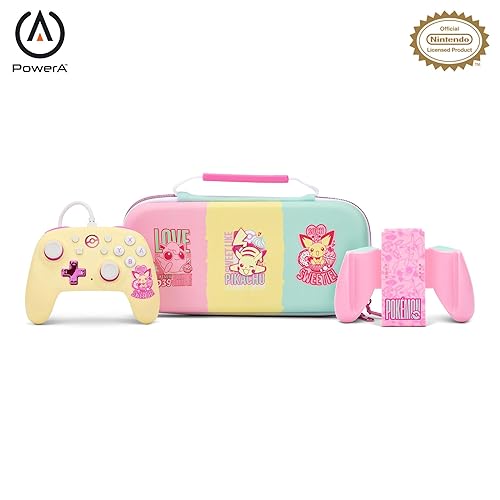 PowerA Nano Wired Controller with Comfort Grip - Pokemon: Sweet Assortment, Protection Case for Nintendo Switch Systems, OLED Model, Lite, Mini Controller, Official Accessory