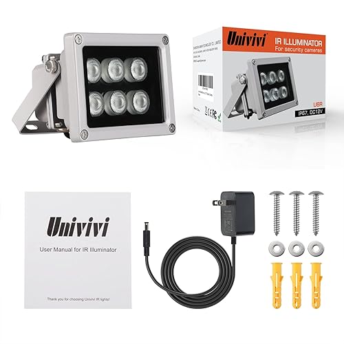Univivi Infrared Illuminator, 850nm LEDs 90 Degree Wide Angle IR  Illuminator for Night Vision,Waterproof LED