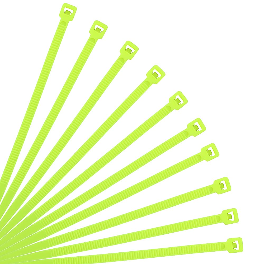 XINGO Apple Green Cable Ties Pack of 500, 250mm x 3.6mm,Premium Nylon Durable Zip Ties, Self-Locking UV Resistant Nylon Plastic Wire Ties for indoor and outdoor — image 1