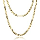 VIVDEC Miami Cuban Link Chain for Men, 6mm/8mm/10mm 316L Stainless Steel Cuban Chain Necklace, Hip-Hop Daily Style Jewelry, Silver/Gold Plated/Black, with Gift Box
