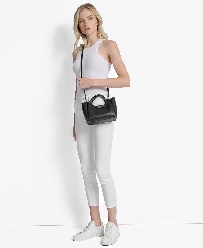 Mini Handtasche Damen Schwarz mit verstellbarem Schulterriemen — Foto 2 von 8