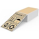 YIKIADA Khaki Thermal Labels 3 × 5 Inch Vinyl Self-Adhesive Fanfold Direct Shipping Stickers Waterproof Perforated Printer Decal for Office Warehouse Barcode 300 PCS
