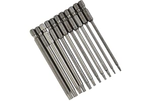 ZYNCUE 11-Piece Torx Screwdriver Bit Set, 100mm Extra-Long Alloy Steel Bits for T7/T8/T9/T10/T15/T20/T25/T27/T30/T40