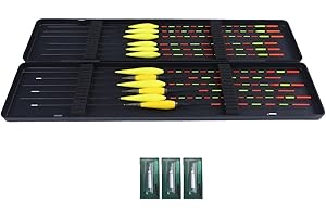 12 Pcs Fishing Floats Bobbers Set with Tackle Box - Day & Night Use, Lightweight Wood Composite for Sensitivity and Buoyancy,
