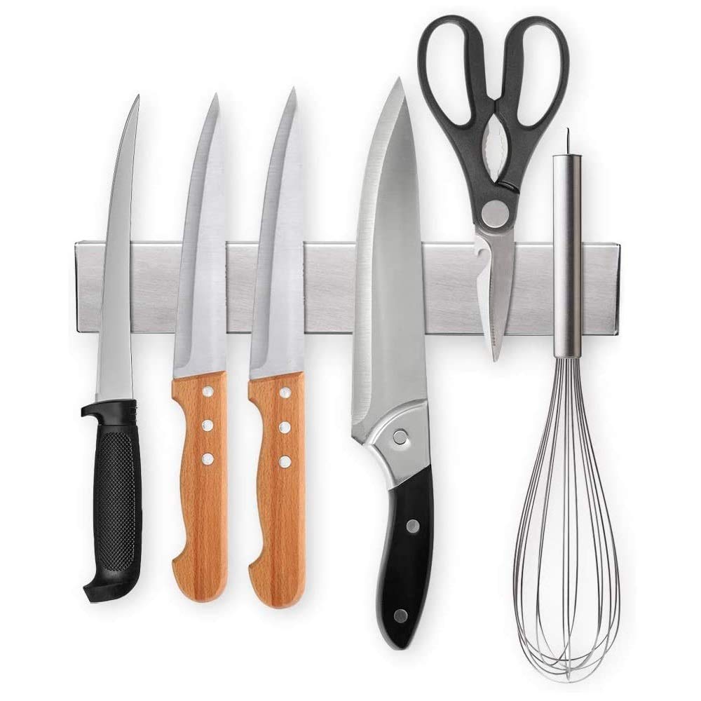 Ninonly Magnetic Knife Holder for Wall 25cm Ninonly Magnetic Knife Strip Self Adhesive or Drill Stainless Steel Magnetic Strip for Knives Secure & Easy Storage Kitchen Organizer