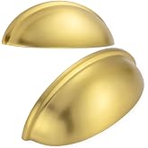 BEROSSA 3 Inch Brushed Gold Drawer Pulls Cabinet Cup Pulls 10 Pack 1886 | Gold Kitchen Cabinet Handles, Smooth Grip, Easy Install, Cabinet Hardware for Bedroom Dressers Cupboards Bathroom Vanity