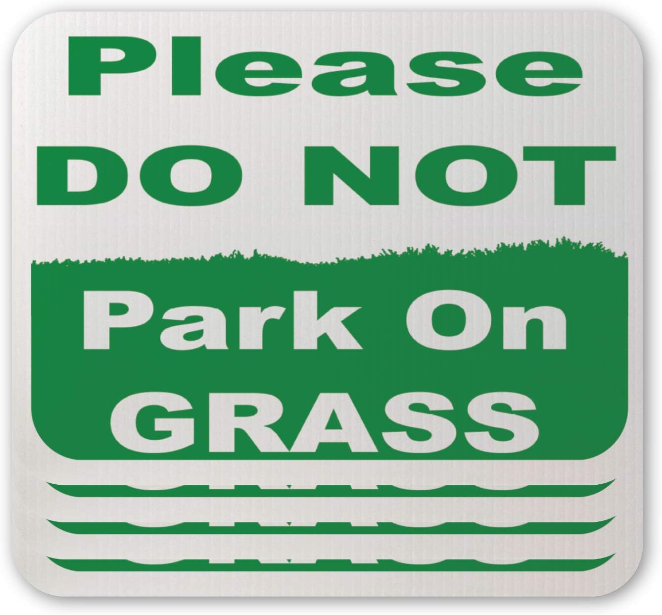 4 Pack 9x12 Please Do Not Park on the Grass Lawn Signs with H-stakes (4)