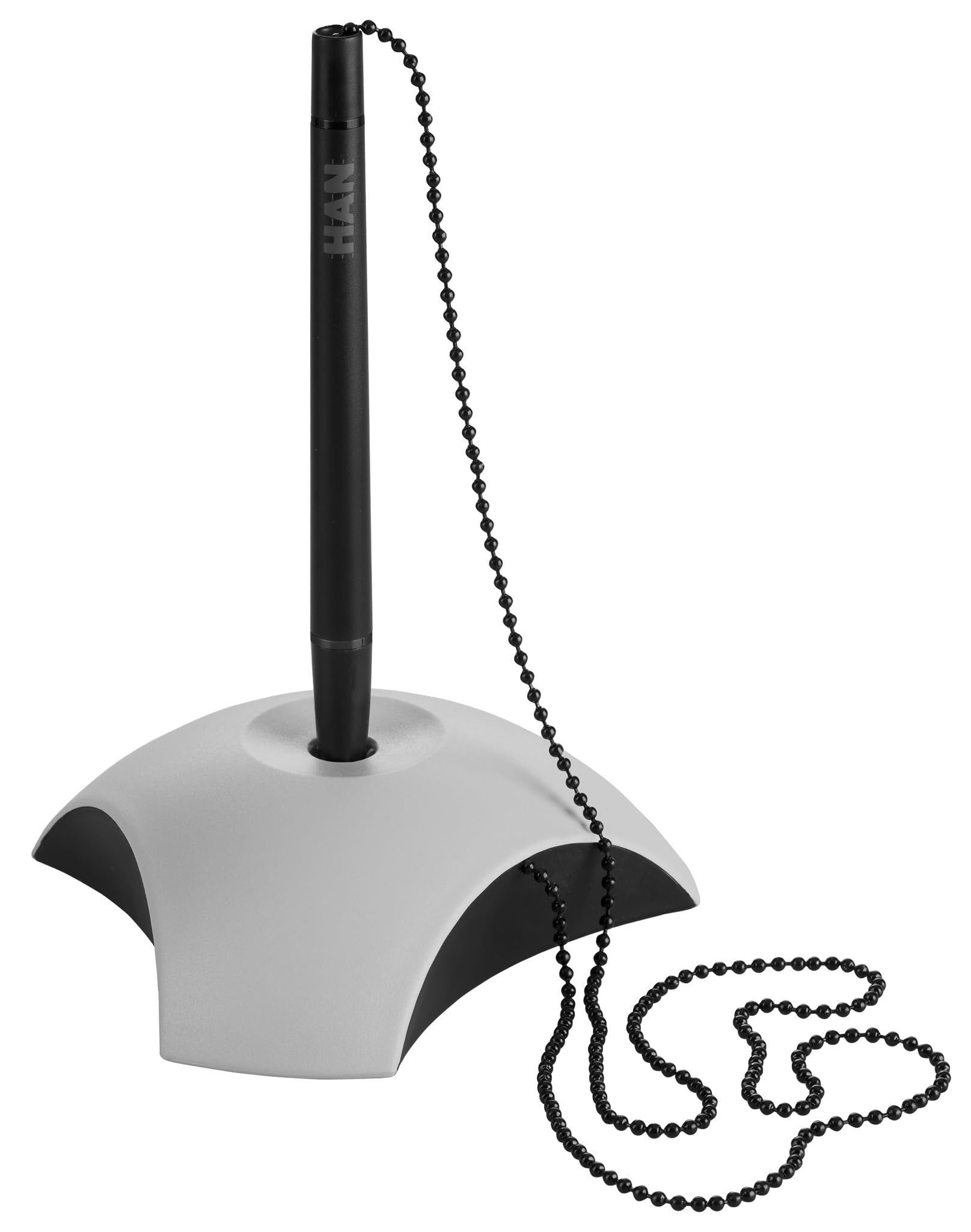 HAN 1751-31, DELTA pen holder. Attractive, elegant and stylish. Premium quality with extra long chain, light-grey/black