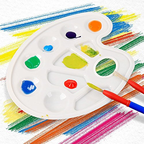 10 Pieces Plastic Paint Tray Palettes for DIY Craft Professional Art Painting - Thumbnail 4