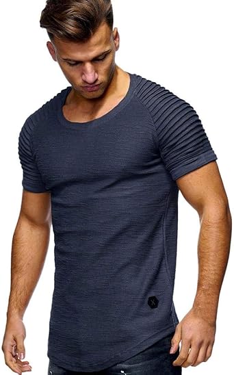 Herren T-Shirt Basic Schwarz - Baumwolle, Rundhals, Kurzarm