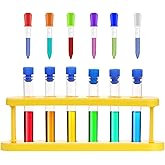 Test Tubes Set 6 Pieces Plastic Test Tube with Stand and Droppers Science Experiments Clear Jumbo Lab Tubes for Primary Scien