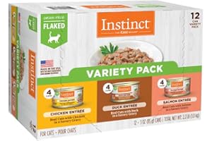Instinct Flaked Entrée Wet Canned Cat Food - Variety Pack, 3 oz. Cans (Pack of 12)
