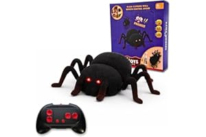 Tradeopia R/C Wall-Climbing Spider Toy, Remote Control Tarantula with LED Eyes, Floor & Wall Crawling Action, Lightweight Plu
