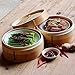HUANGYIFU Chinese 7.09 Inch Handmade Food Wooden Steamer 2 Tiers Deep Wooden Basket - for Dumpling Dim Sum