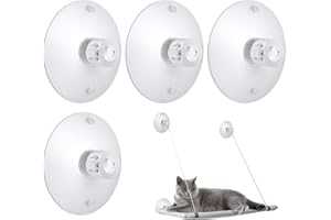 SANKOLY 4 Pieces Cat Window Perch Suction Cup Powerful Window Bed Seat Replacement Suction Cup Clear PVC Sucker Pads for Cat Hammocks/Window Seat/Perch