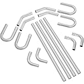 VEVOR Exhaust Kit, 16pcs, DIY Universal Galvanized Steel Exhaust Kit with Slip-Fit Joint & Large Exhaust Tube, Rust-Proof Exh