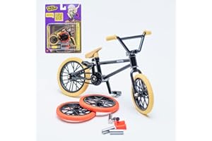 TAILWHIP Finger Bike BMX, Bicycle Toy Steel Alloy with Original Personalized Accessories for Dizzying Tricks, Compatible with Tech Deck Fingerboards, Scooters & Skate Parks, (Black)