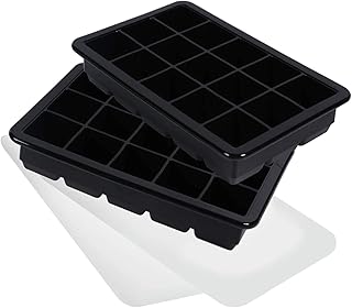 LessMo Eiswürfelform, 2er Pack große Silikon Eiswürfelbehälter mit Deckel, BPA-Frei Für 30 Große Eiswürfel (3cm) [Updated]