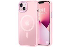 Thomo Strong Magnetic for iPhone 13 Case & iPhone 14 Case [Compatible with Magsafe] Translucent Matte Slim Shockproof Women Girl Anti-Fingerprint Protective Case for iPhone 14/13 6.1", Tender Pink