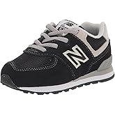New Balance Kid's 574 Core Bungee Sneaker, Black/White, 5.5 W Toddler (1-4 Years)