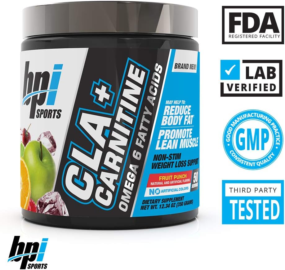 BPI Sports CLA + Carnitine – Conjugated Linoleic Acid – Weight Loss Formula – Metabolism, Performance, Lean Muscle – Caffeine Free – For Men & Women – Fruit Punch – 50 servings – 12.34 oz: Health & Personal Care