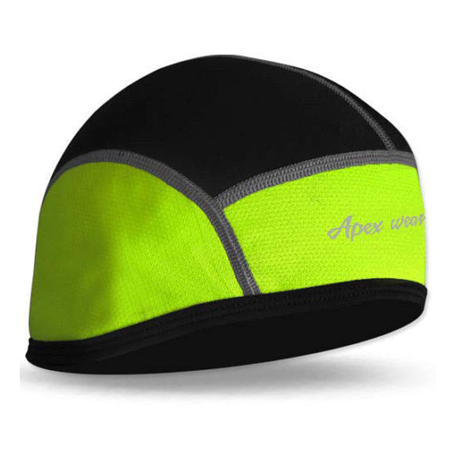 APEXWEAR Cycling Skull Cap Motorcycle Cycle Windstopper Winter Thermal Under Helmet Hat (GREEN&BLACK)