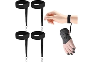 4Pcs Sports Winter Ski Gloves Elastic Wrist Strap, Snowboarding Accessories for Men, Safety Straps Supplies with Keychains fo