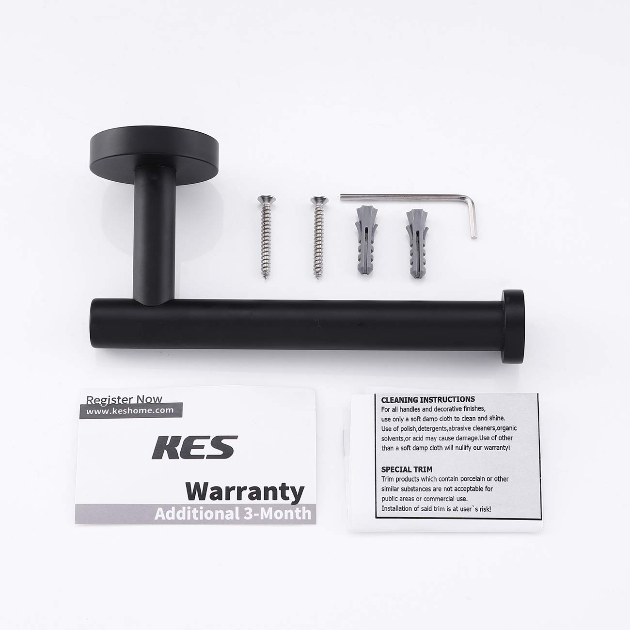 KES Toilet Paper Holder Bathroom Tissue Holder Paper Roll SUS 304 Stainless Steel Wall Mount Matt Black, A2175S12-BK: Industrial & Scientific