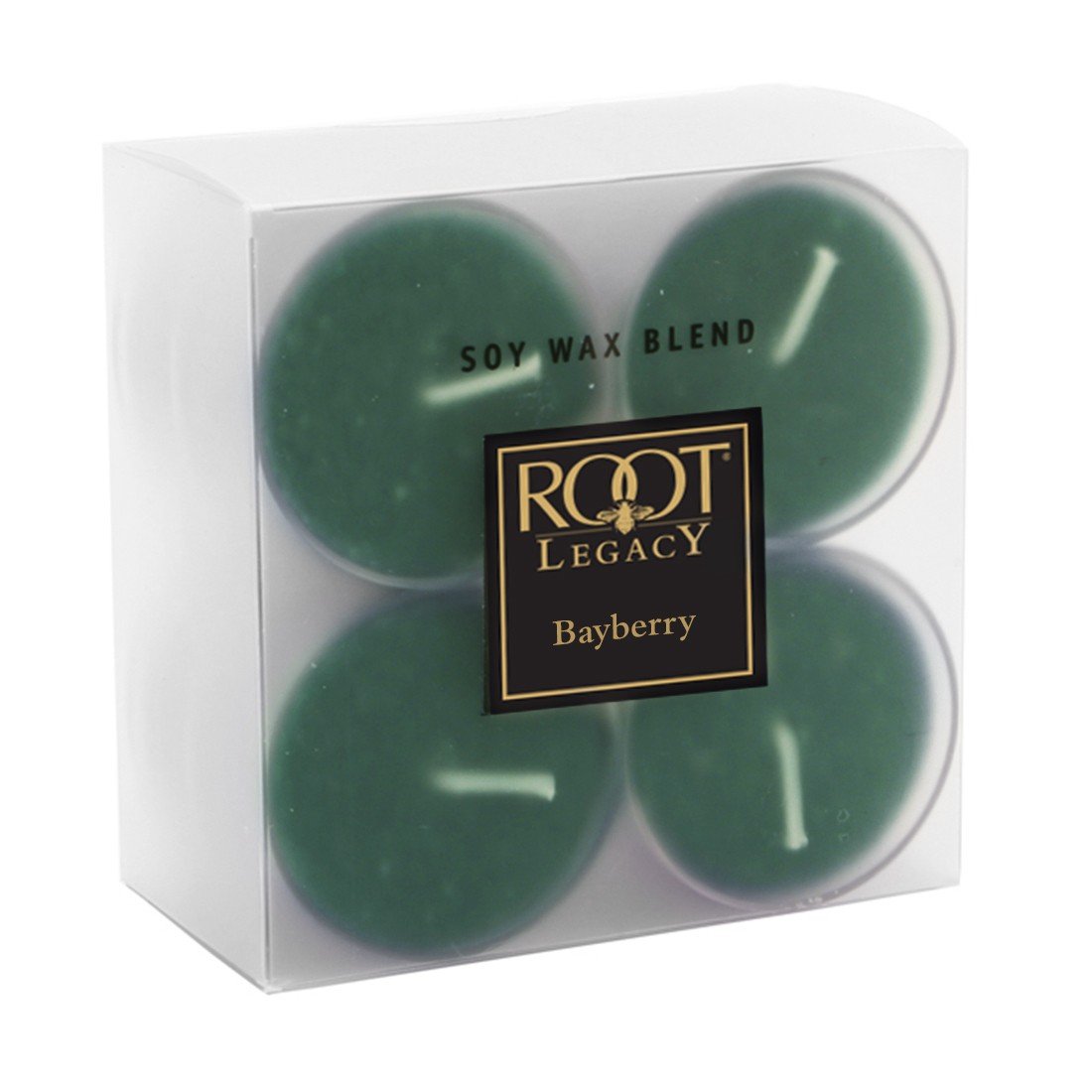 Root Candles Tealight Bayberry Candle (Pack of 8), Wax Dark Green, 7.7