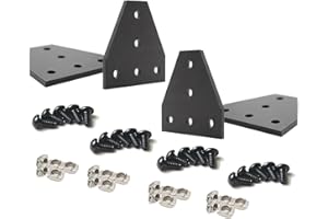 BLCCLOY 4Sets 2020 Series Black Aluminum Extrusion T Joint Bracket with Screws Nuts Corner Connector for T-Slot Rail 2020 T Slot Aluminum Extrusion 3D Printer Frame