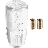 VekAuto Gear Shift Knob Stick, 10cm Faux Crystal Transparent Bubble Gear Shifter Universal for Manual Transmission Vehicle Durable Acrylic Clear with Adapter