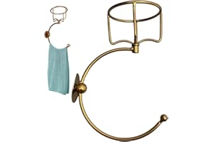 Wall Candle Holder 2 in 1 Iron Wall Towel Holder Sturdy Vintage Hooks Golden Rustic Bathroom Accessories