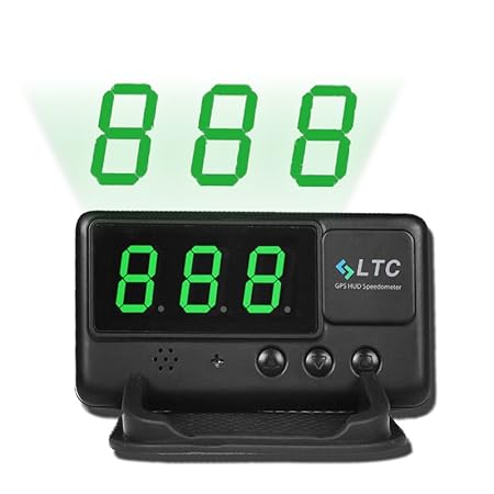 LTC ® Universal Auto HUD Head Up GPS Display OBD 2 Geschwindigkeitsmesser Tacho mit Alarmfunktion Geschwindigkeit Warnung C60