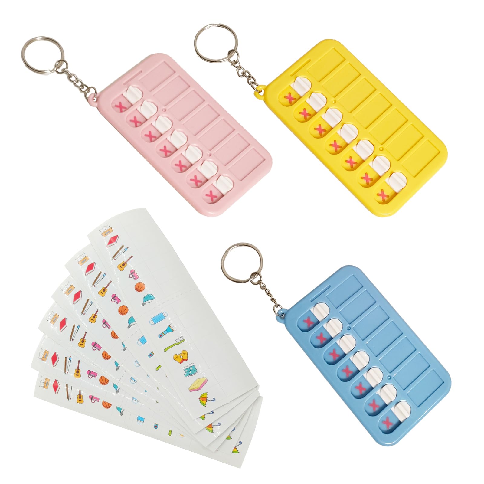 3pcs to Do List Checklist Board, Chore Chart Memo Board Reusable Schedule Board Daily Planning Tool Keychain