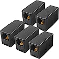 NECABLES 5Pack RJ11 Coupler Phone Line Connector Telephone Cord Adapter RJ11 6P4C Female to Female for Landline Phone and Fax Black