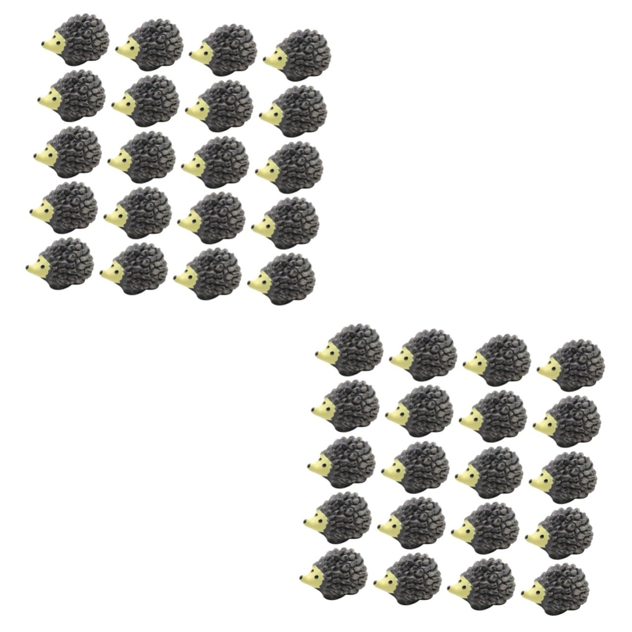 Yardwe 40 pcs hedgehog ornament glass decor resin crafts miniatures plastic hedgehog tiny animal figurine mini hedgehog figurines Miniature Landscape Accessory Mini Hedgehog Adornments