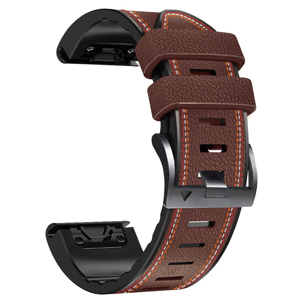 Fleshy Leaf 22mm Tricolor Band Bracelet Strap Compatible for Garmin Fenix 7,Fenix 6,Fenix 6 Pro,Fenix 5,Fenix 5 Plus,Approach S60 S62,Forerunner 935 945,Quick Release Strap Wristband (coffee)